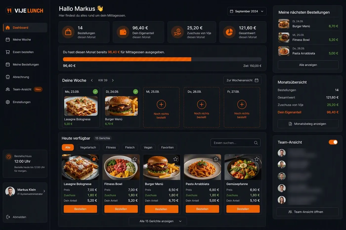 Bestell-App fürs Mittagessen
